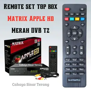 Remote Set Top Box Matrix Apple Merah HD DVB T2 Receiver TV