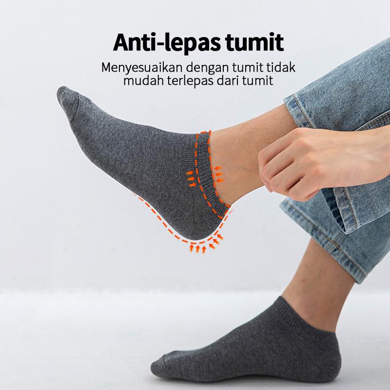 ECOISM Kaos Kaki Pria Harian & Olahraga Katun Adem Anti Bau Nyaman Dipakai Seharian (5 Pasang) | Kaos Kaki Cowok Dewasa Kerja