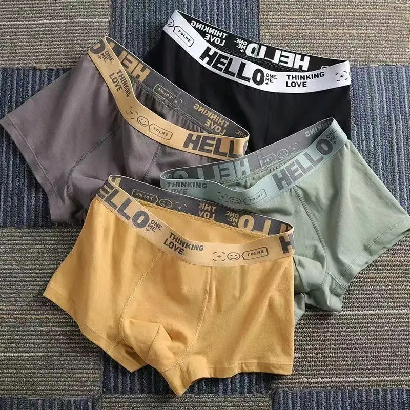 PAKET 4 PCS Celana Dalam Boxer Pria Hello Hight Quality Trendy dan Stylish Katun Spandex 0
