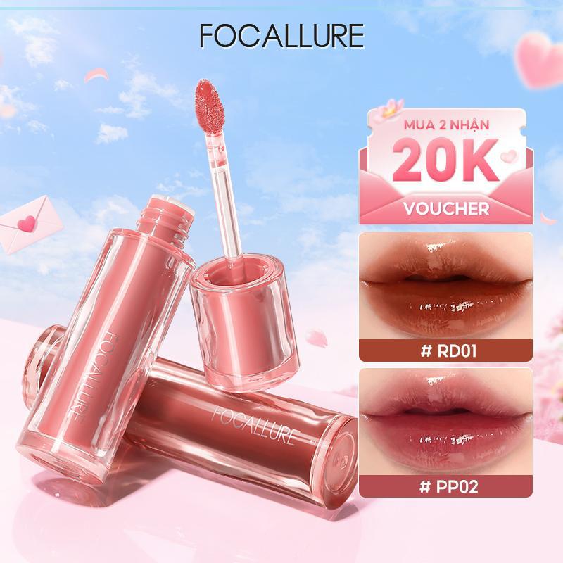 FOCALLURE Pro Stain Son Tint Bóng Hỗ Trợ Dưỡng Ẩm Hỗ Trợ Chống Dính Cốc Có Sắc Tố Màu Cao Cho Môi Trong Trẻo Rạng Rỡ