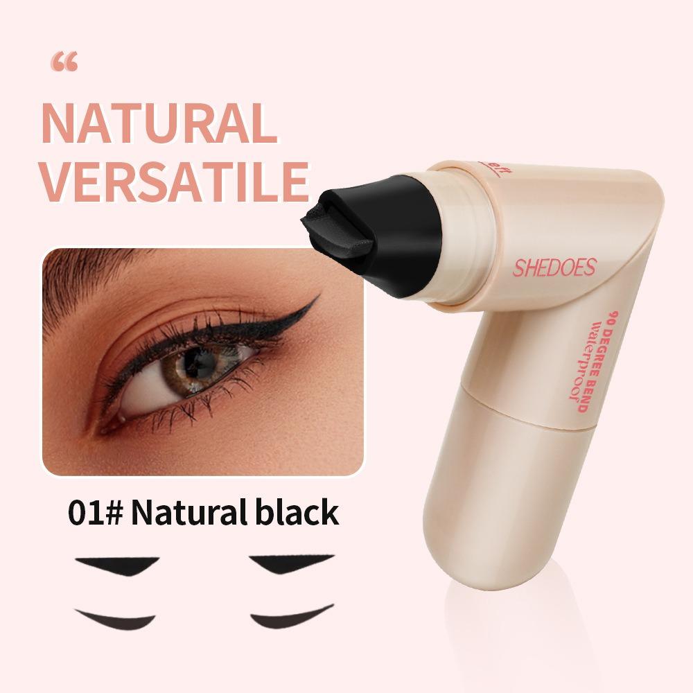 Double-Sided Rotating Design Eyeliner Stamp Pen, Brown & Black Waterproof Sweatproof Smudge-Free Makeup Tool, Perfect for Beginners Quick Eye Makeup, Enhance Eye Makeup