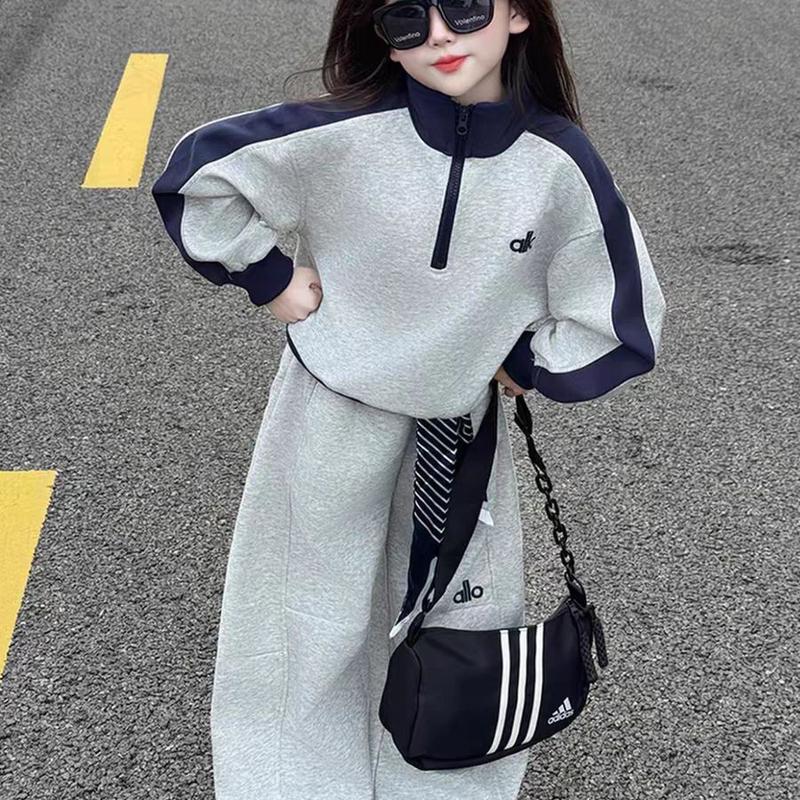   Set A  Set Bộ Áo Kèm Quần Ống Rộng Cho Bé Gái 15-50kg Chất Liệu Nỉ 2 Da Mềm Mại Phù Hợp Cho Bé Từ 15-50kg 