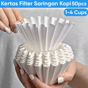 Kertas Filter Saringan Kopi V60 1-4 Cups 50 PCS Wave Filter Paper - B02 Cangkir Coffee Penyaring