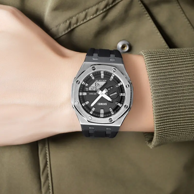 Jam Tangan Pria Analog-Digital World Time Tahan air SKMEI 2243 5