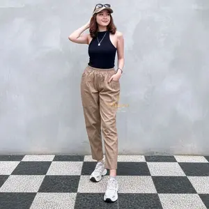 Unicloo Pants Celana Panjang Standar - Jumbo ,Twill Combed Stretch kulot Nyaman Tebal Pinggang Full Karet Diamond