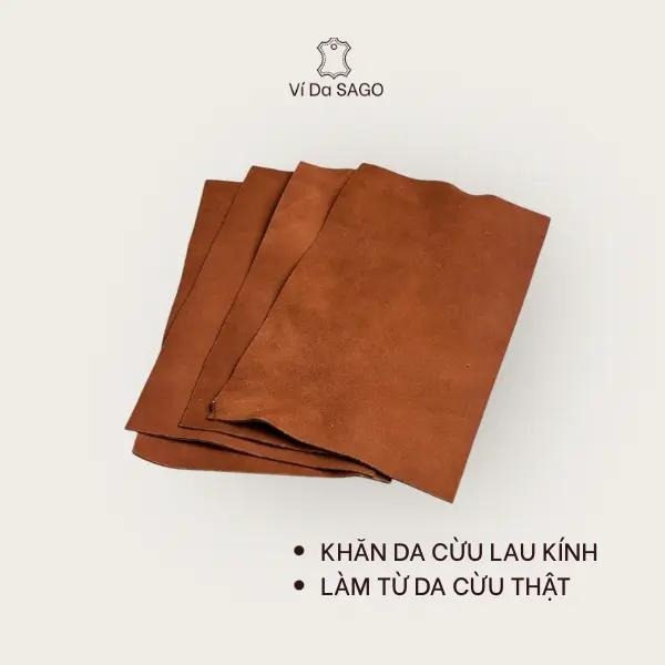 Khăn Lau Da Cừu Thật Chuyên Lau Kính Cận, Điện Thoại, Mắt Kính, Đồng Hồ (KCU)_Ví da SAGO