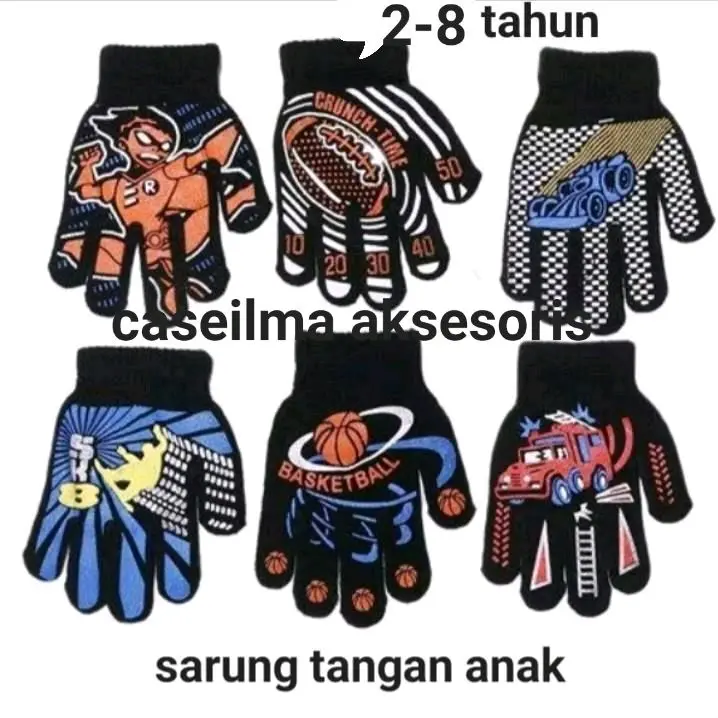 sarung tangan rajut premium anak motif 2-8  tahun (cowok)
