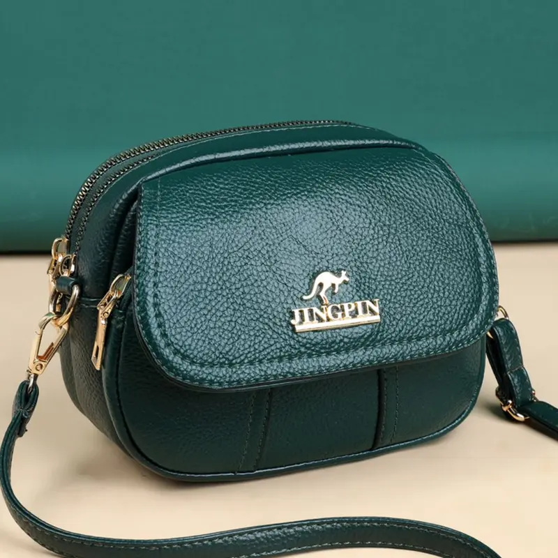 TAS SELEMPANG WANITA 3 RESLETING JINGPIN KULIT HITAM AZADA KECIL KEKINIAN REMAJA CEWEK BATAM TA520B5  PREMIUM KOREA SLING BAG 1
