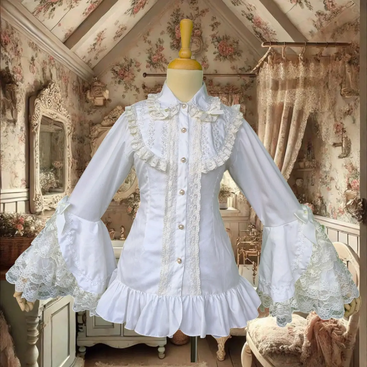 [ YUKA SHOPPU ] READY STOCK PREMIUM Lolita Blouse Korea Korean Style Kawaii Jepang Noni Belanda Style