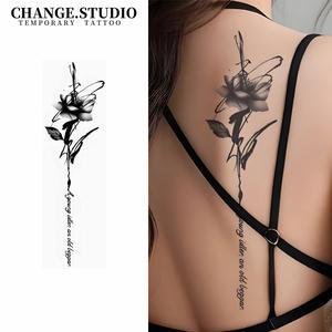 Hình Xăm Tạm Thời, Thiết Kế Hoa Kèm Tiếng Anh, Lâu 15 Ngày, Không Thấm Nước, Không Sợ Ma Sát, Miếng Dán Hình Xăm