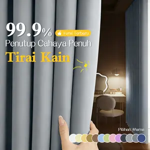 Gorden Jendela Anti Tembus Cahaya Tidak Mudah Kusut Vitrase Gorden Putih Bahan Lembut Anti Pudar Tirai Gulung Estetik Pembatas Ruangan Kamar Ruang Tamu Pintu