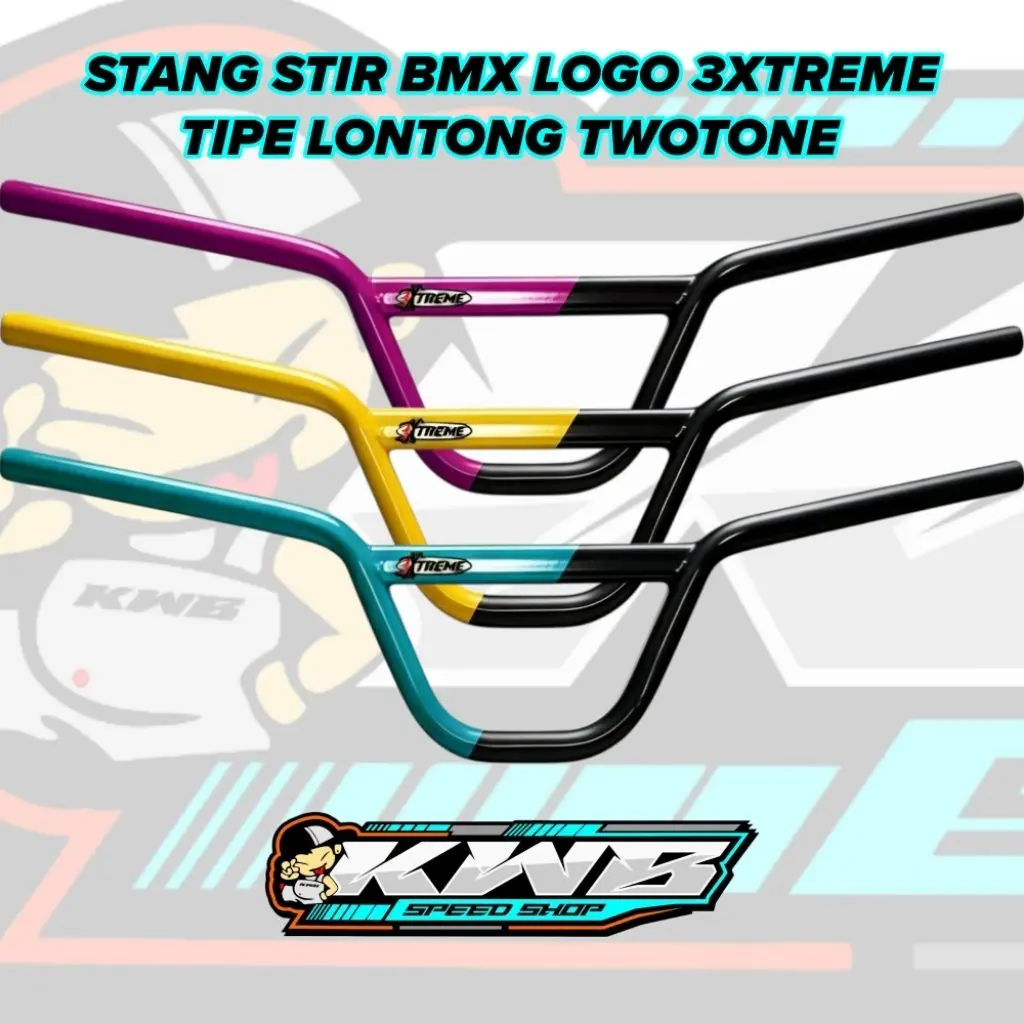 Handlebar Stir Stang Warna Twotone Logo 3xtreme Sepeda Bmx 20 Tipe Lontong L3 Freestyle Drag Bahan Super Tebal