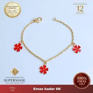 Gelang Emas Anak 8K Classic Tiny Ball - Supermase
