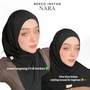 Qudsiyyah - Hijab Instan Nara Plus Inner 2in1 Viscose Rayon Airy Meleyot Bergo Instan Bergo Malay Pashmina Instan