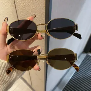 Kacamata Gaya Oval Premium - Cocok untuk Wanita Mengemudi Anti UV & Foto Sunglasses Trendy untuk Dekorasi Fashion Wanita COD & Paket Kotak Elegan Eyewear