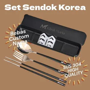 (Bisa Custom Nama) Sujeo Matte - Set Alat Makan Korea Matte SUS 304 - Sendok Korea Matte dengan Box - Set Sendok Korea Stainless Steel 304 (Bisa Custom Nama) Sujeo Matte - Set Alat Makan Korea Matte SUS 304 - Sendok Korea Matte dengan Box - Set Sendok Korea Stainless Steel 304