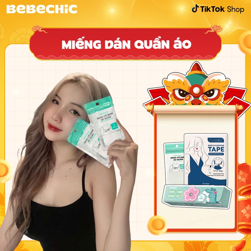  Miếng Dán Cố Định Quần Áo BEBECHIC Băng Dính Thời Trang 2 Mặt Trong Suốt Chống Hở 