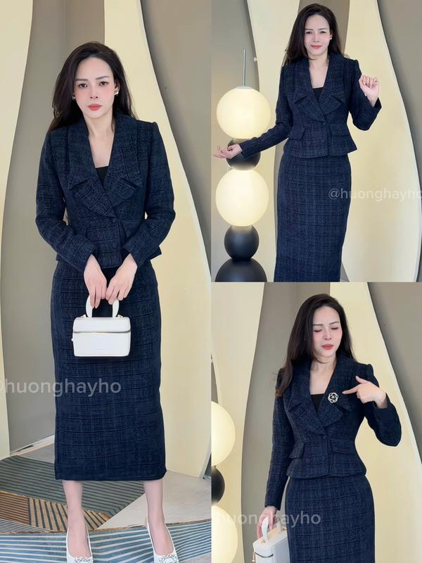  NEW LYNA x Hương Hay Ho   Tặng Tag Cài    - C12 - Set Váy Dạ Dáng Dài Thiết Kế 