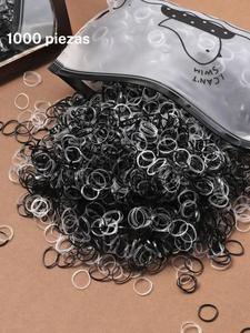 Paquete de 1,000 piezas de Liga para el cabello de alta elasticidad, Ligas desechables para coleta, Accesorios para el cabello coloridos para mujeres, Accesorios para gimnasio
