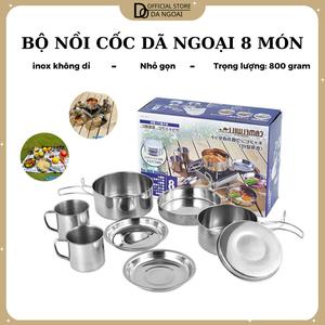 Bộ nồi chảo cốc hiệu CAMEL 8 món, Đi cắm trại tiện lợi gọn nhẹ xuất nhật [DCP2]