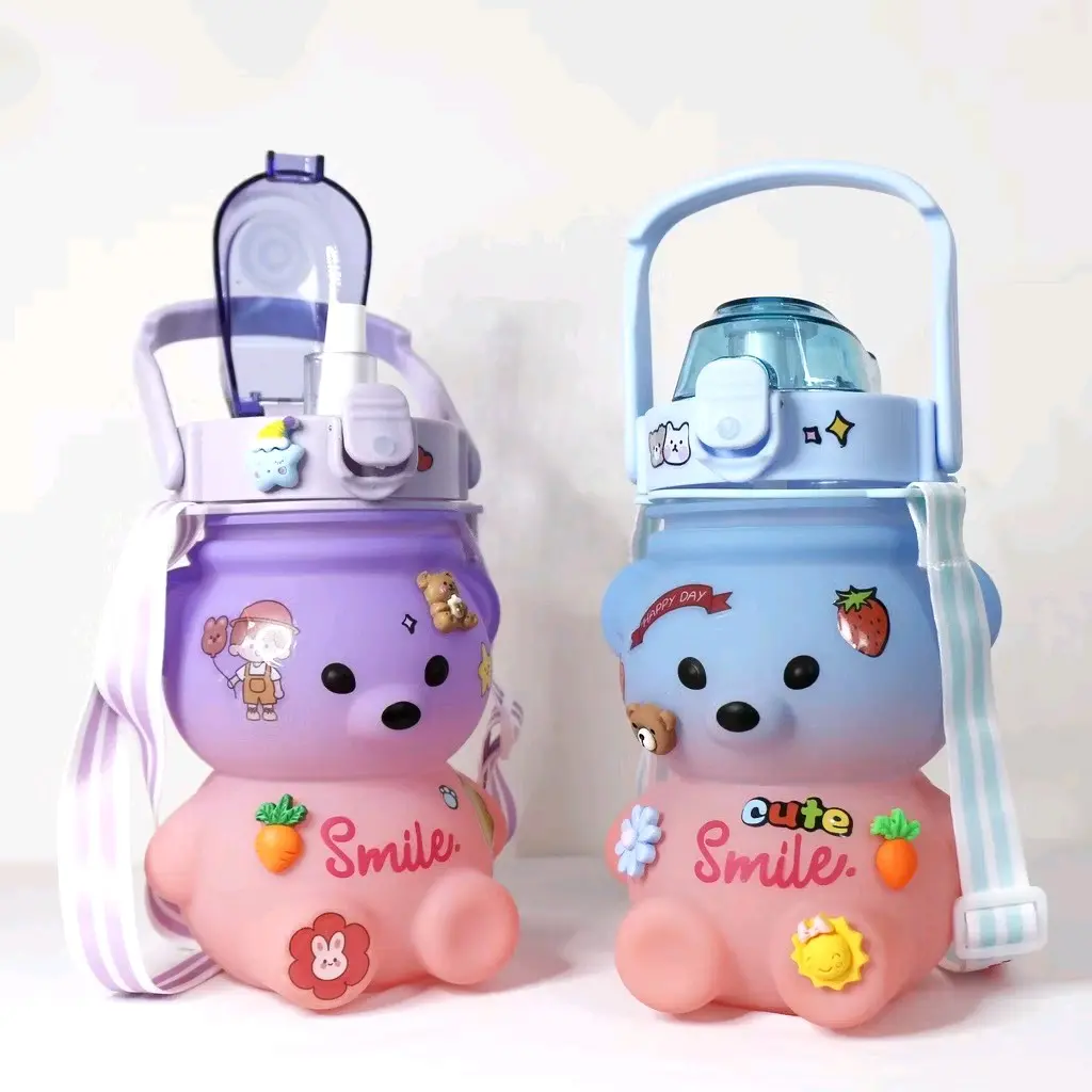 Botol Minum Beruang/Botol Minum Gradasi Beruang/Botol Minum Gemoy
