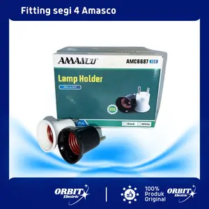 Fitting Lampu Colok E27 Terminal Kuningan Tahan Panas, Warna Hitam & Putih