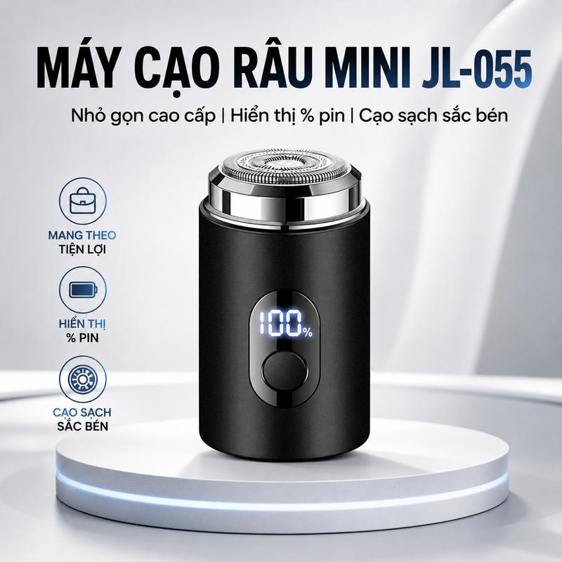 CORE HG Máy Cạo Râu Mini JL-055 Cho Nam, Thiết Kế Nhỏ Gọn, Hiển Thị % Pin, Đầu Cạo Tròn Sắc Bén, Tiện Mang Theo Hằng Ngày