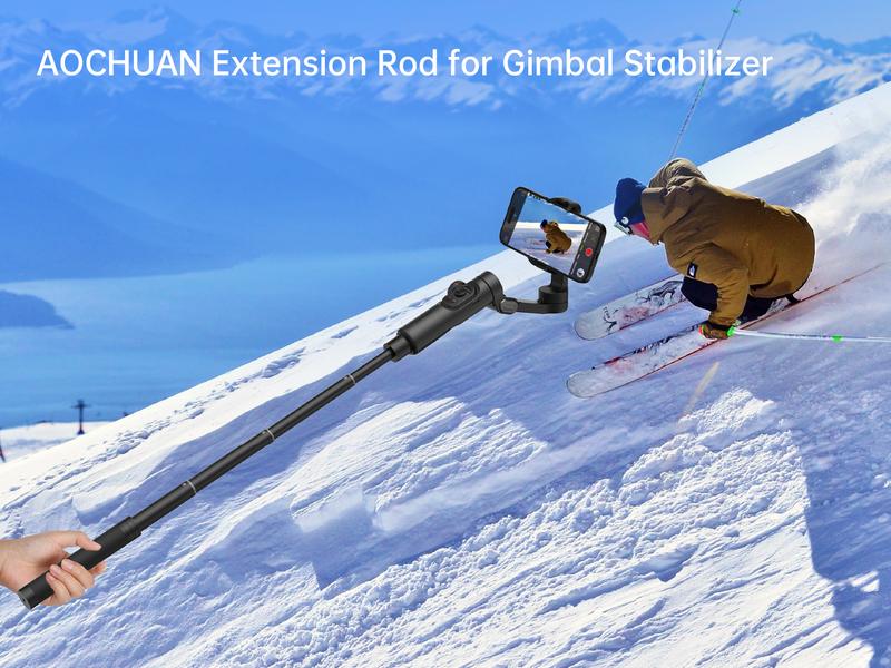 Product Introduction of AOCHUAN Gimbal Extension Rod, 29" Extension Pole for DSLR Cameras, Adjustable Selfie Stick with 1/4 Screw Interface, Compatible with a Range of Handheld Gimbal and Other Universal Interface Devices 6
