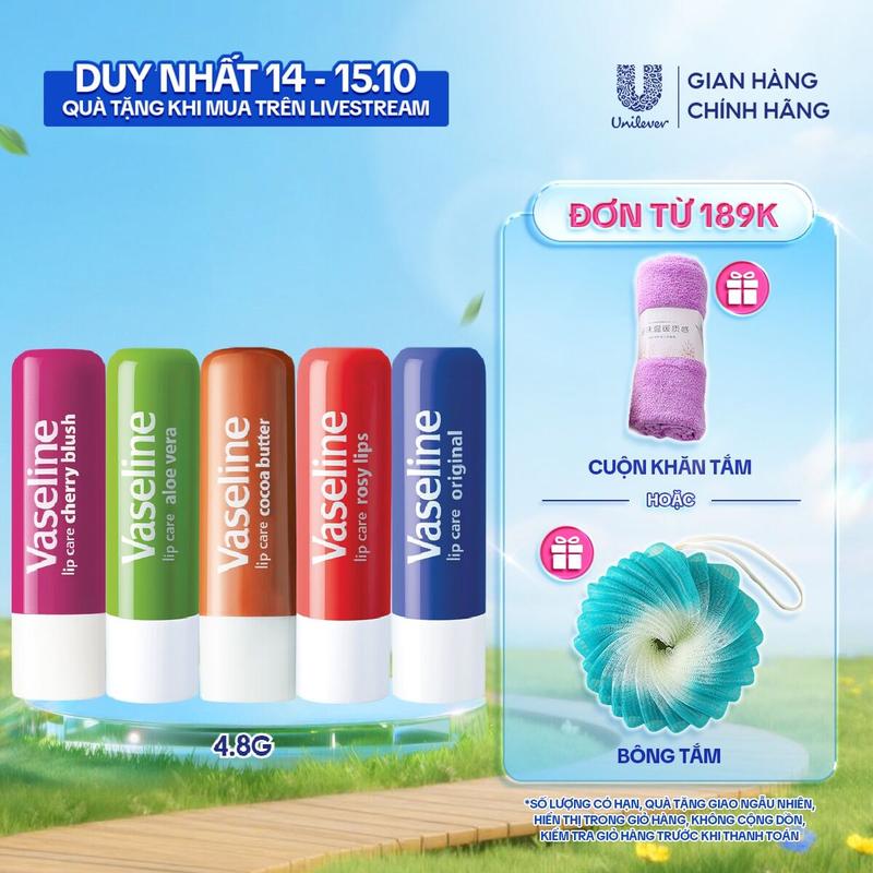 [Live] Son dưỡng môi Vaseline Lip Care 4.8g (tùy chọn)