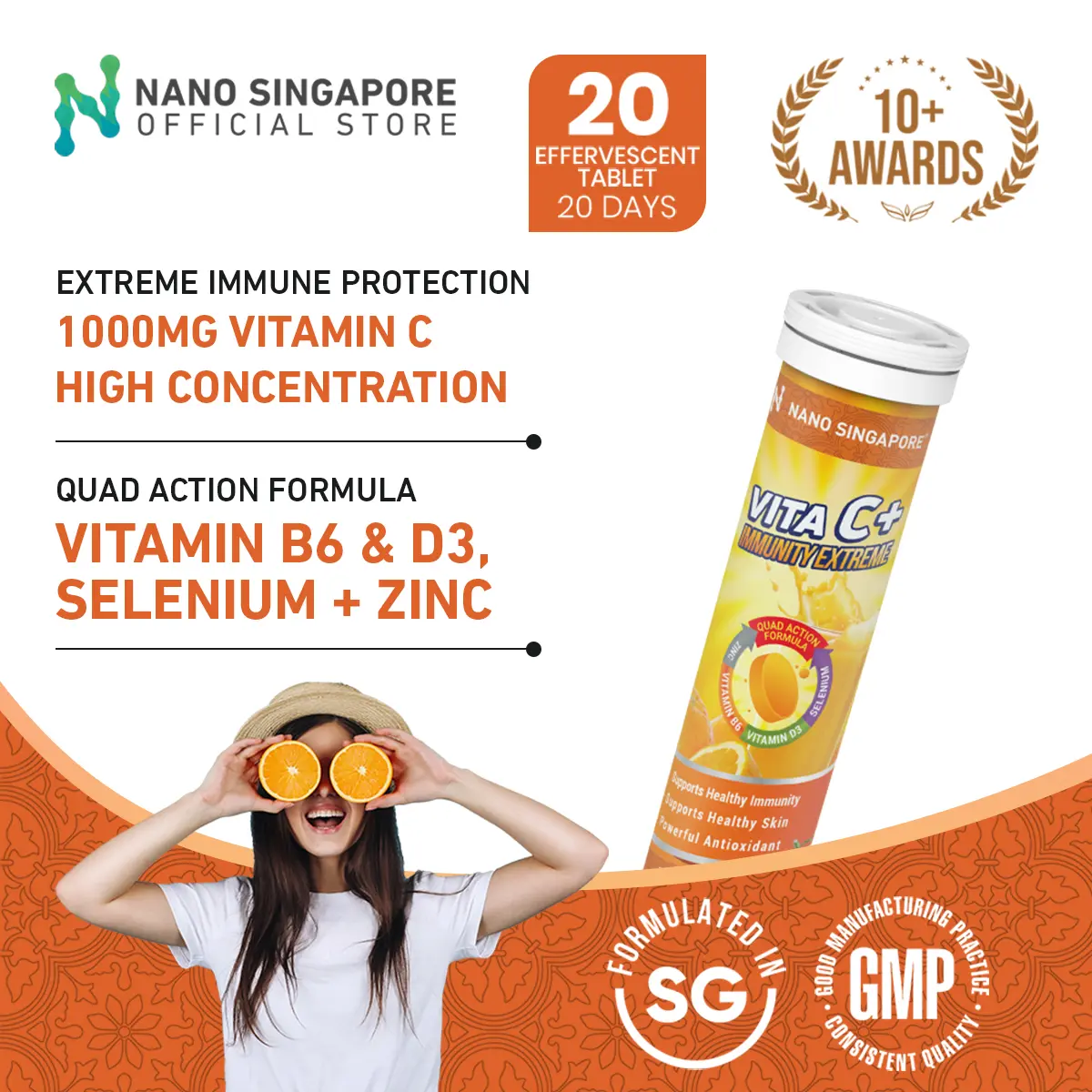 (For FREE GIFT) Vita C+ Immunity Extreme Effervescent with Quad Action Formula - 20 CT