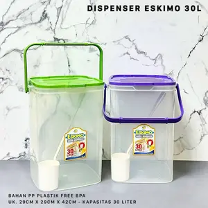 Tempat Air 30 LITER ESKIMO TABITHA Toples Wadah Es Buah Kelapa Sirup Kotak Water Container