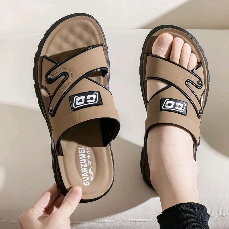 Sandal ORIGINAL Selop Pria Slip On Trendy Kulit Hitam Coklat Cowok Kasual Sendal Laki-laki Terbaru Kerja Santai Formal Pesta