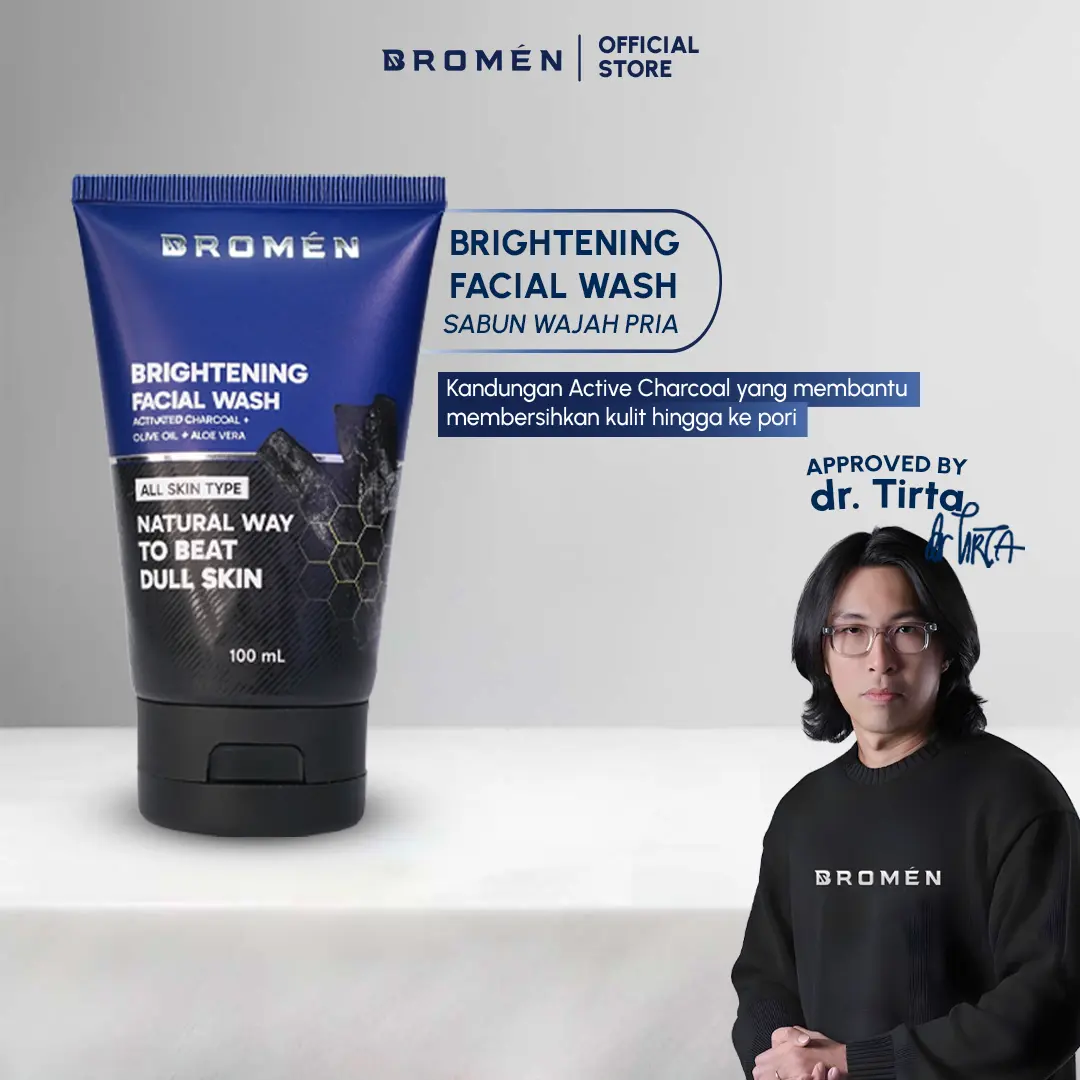 [Approved by dr. Tirta] BROMEN BRIGHTENING FACIAL WASH 100mL | SKINCARE Perawatan Mencerahkan Wajah COWOK