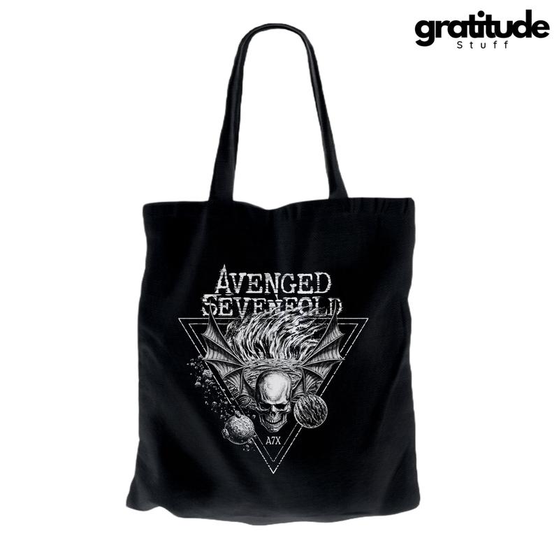 Gratitude Stuff Tote Bag Kanvas Hitam Band Avenged Seven Fold Totebag Kuliah Pria Wanita Hitam 0