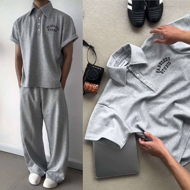 [ POLO NỈ ] Fabulous Studio polo tay ngắn - Polo nỉ 2 da - thêu chữ - không xù lông - không nhăn 6