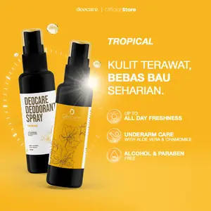 DEODORANT SPRAY TAWAS DEOCARE TROPICAL EDITION PENGHILANG BAU BADAN AMPUH Organik Ketiak Pewangi