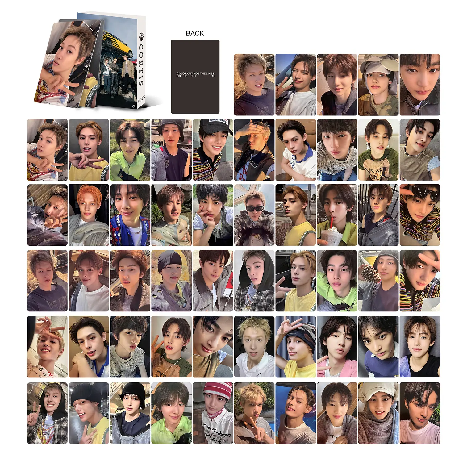50-55pcs CORTIS KEONHO Laser HOLOGRAPHIC Lomo Cards SHOWCASE COLOR