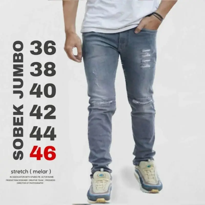BIGSIZE 33-48 Celana jeans bikers sobek ripped pria jumbo streetch 100% mellar/ Celana Jeans Bikers Pria Rider bigsize/ celana jeans sobek pria ripped/ celana jeans pria bigsize jumbo Melar Distro 5