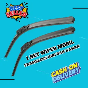 Wiper Mobil Frameless Universal 1 Set Kiri dan Kanan Pembersih Kaca Depan Model Pisang  Karet Kendaraan