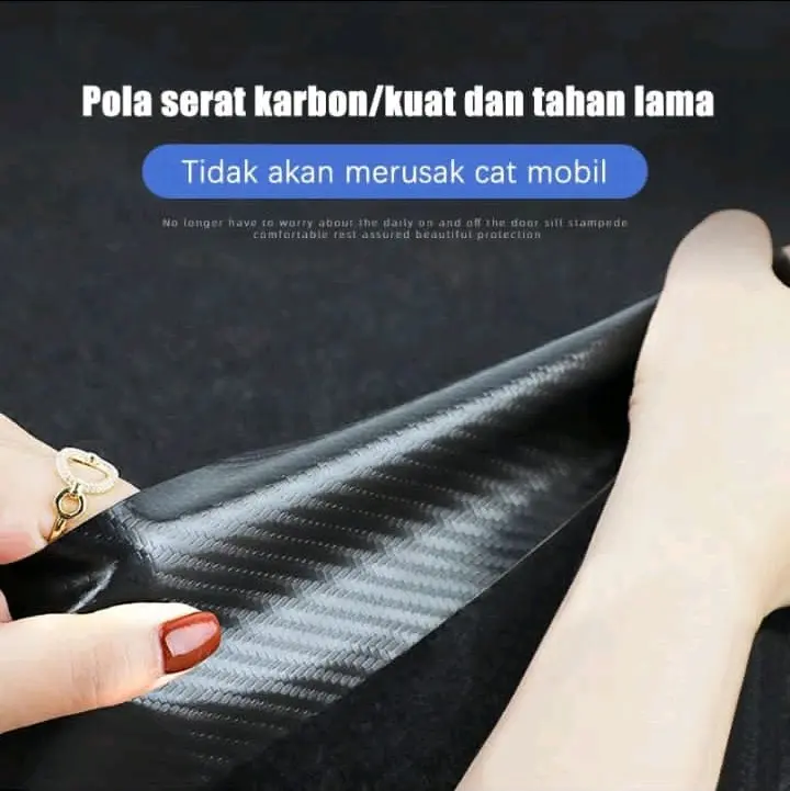 Stiker Door Sill Plate Tulisan Brio Stiker Honda Pelindung Pijakan Lantai Kaki Mobil Bahan Carbon 3D Anti Gores Coklat 6