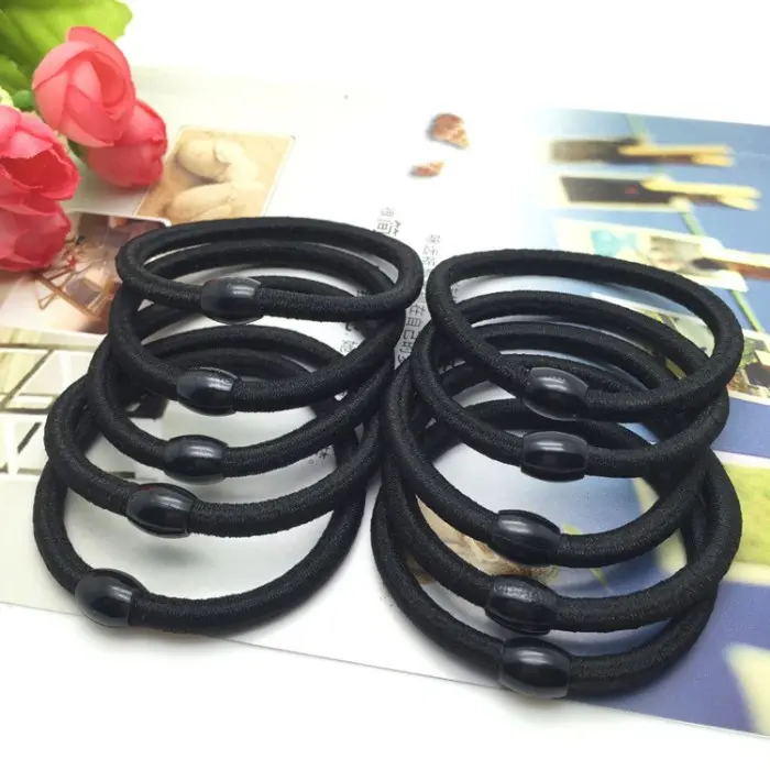 Jp009 Ikat Karet Rambut Hitam Tebal Fashion Terbaru