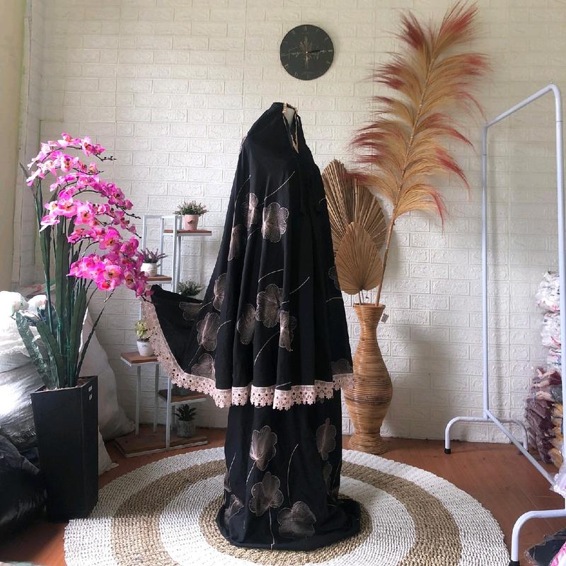 MUKENA DEWASA BORDIR KIPAS 2IN1 KATUN MIKRO PREMIUM Renda Traveling Muslim 7
