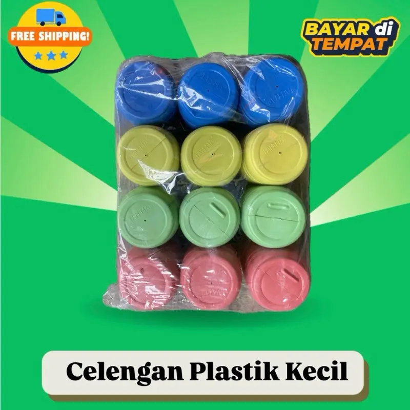 Celengan Plastik Warna-Warni Model Gentong - Isi 12 Pcs