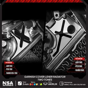 GARNISH COVER LEHER RADIATOR TYPE TWO TONE VARIO 125/150/160 PCX 150/160 ADV 150/160 NSA AUTOPARTS