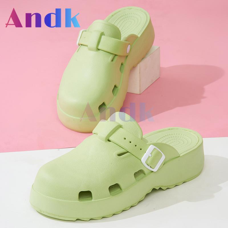 Product Introduction of Andk 2025 Sandal Wanita Wedges Korea Sandal Slop Premium Platform Sandal Wanita Sepatu ibadah Muller Clogs Cewek Sendal 35
