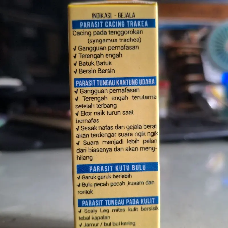 Vermec obat yang diformulasikan untuk mengatasi penyakit yang disebabkan oleh parasit seperti Tungau , Kutu dan Cacing yang menyerang burung 3