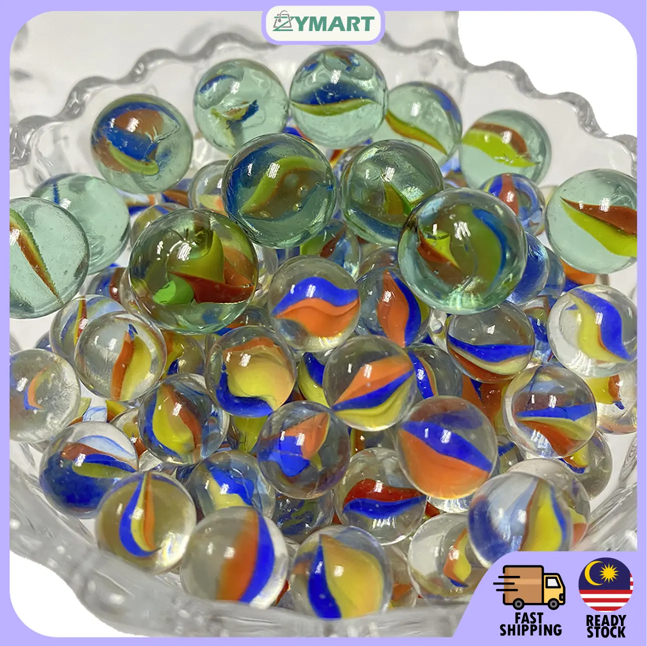 Glass marbles 11mm / 16mm [1 packet 90pc Green Marbles / 50 White Marbles ] | Guli 16mm / 11mm