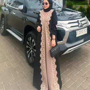 New Abaya Rayya Renda Wanita Muslim Syari Lebaran Mewah - Casual, Pesta, Ibu, Remaja, Dress, Hitam, Motif, Gamis, Kondangan, Dewasa