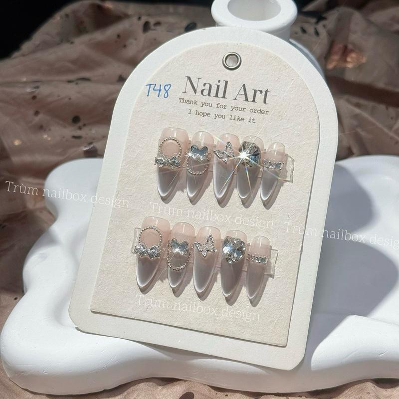   T48  Nailbox màu thạch mix mắt mèo sáng da tay thiết kế thủ công - Sản phẩm thiết kế thủ công 