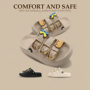 Sandal Selop Anak Sandal Aksesoris Huruf Hewan Sendal Anak Cewek Bahan Karet EVA Ringan Empuk Anti Slip Ukuran 24-35 H2510K-1 H2510T-1